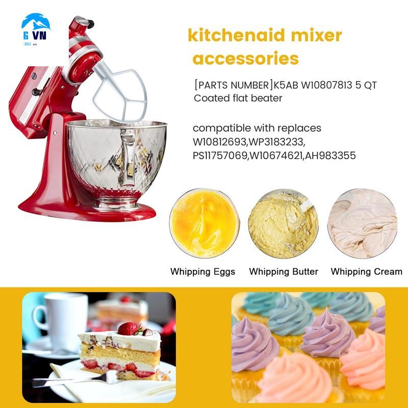 K5AB K5SS Kitchen Mixer Aid Coated Flat Beater,ทดแทนสําหรับ Mixer W10807813,9707670 อุปกรณ์เสริม .superstore123th ราคา ถูกที่สุด ดีลบีเคเค แกลเลอรีภาพที่ 3