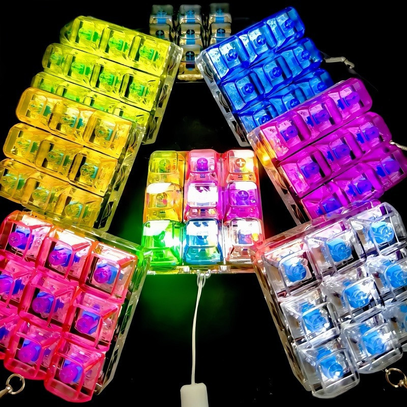 คีย์บอร์ด 9 ปุ่มคลิกของเล่น พวงกุญแจปล่อยของเล่นความเครียด เพิ่มสมาธิ ขนาดกะทัดรัด ของเล่นพวงกุญแจ ของเล่นเรืองแสงหลายสี