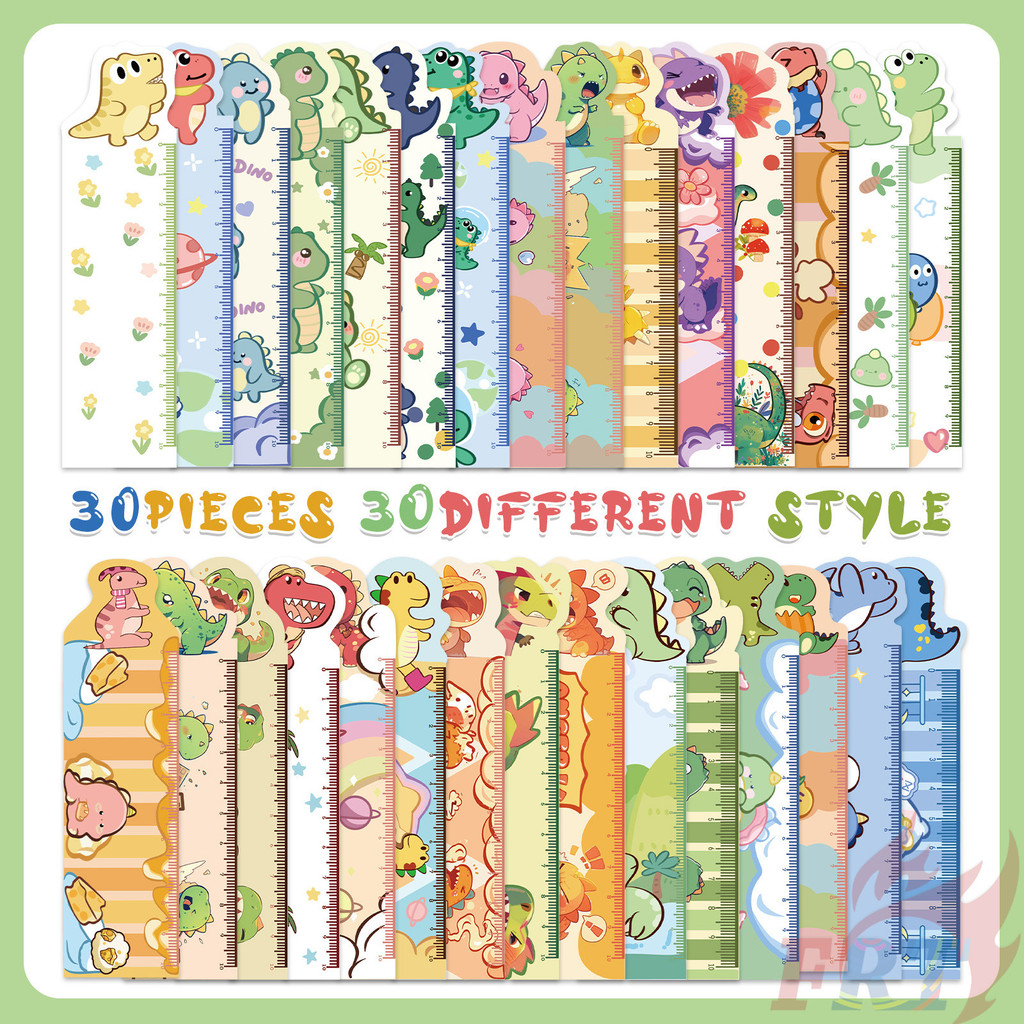 30ชิ้น/เซ็ต ❤ ที่คั่นหนังสือไม้บรรทัดไดโนเสาร์การ์ตูนน่ารัก ❤ หนังสือแฟชั่น เครื่องหมาย ของ หน้า เครื่องเขียน อุปกรณ์การเรียน สํานักงาน