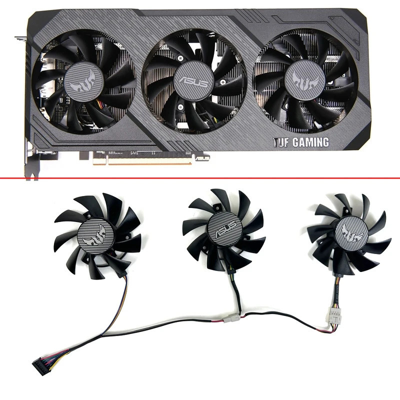 75มม. ที128015BU PLA08015S12HH พัดลมระบายความร้อนกราฟิก TUF Gaming X3 RX5600 RX5700XT สําหรับ ASUS T