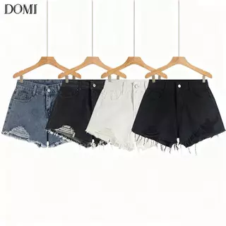 DOMI - ส่งไวจากไทย S~2XL กางเกงยีนขาสั้น เอวสูง สไตล์เกาหลี Clothing Jean Women ยีนส์ Women ยีนส์ เสื้อผ้า Lady ผู้หญิง