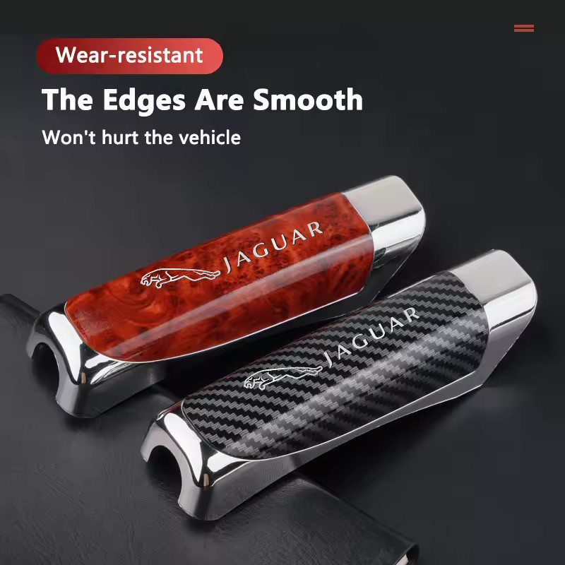 รถมือเบรคฝาครอบ Handbrake Grips ป้องกันคาร์บอนไฟเบอร์สําหรับ Jaguar XF2008 XF2009 XJS XJ8 XType XE S