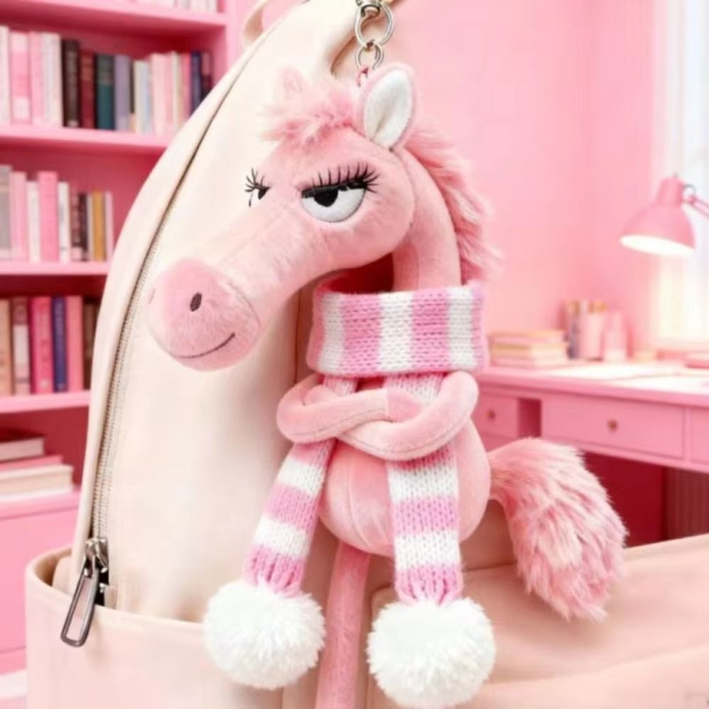 GIZMO Plush Dark Horse พวงกุญแจ, Creative Mascot ตุ๊กตาม้าจําลอง, ของเล่นตุ๊กตาน่ารักนุ่มสไตล์จีน Zodiac Pony ตุ๊กตาตกแต่งห้อง - รูปที่ 7