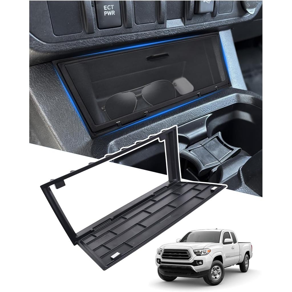 Center Console Hidden Storage Cover for 2016-2023 Toyota Tacoma Accessories, for Wireless Charging &