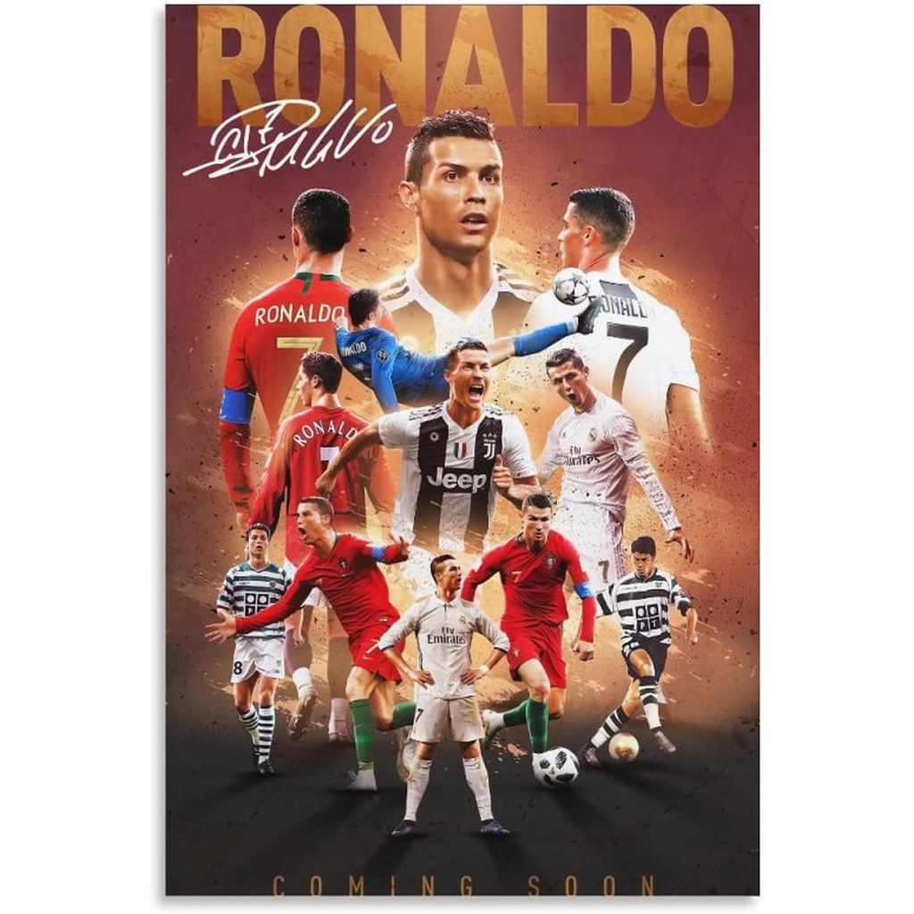 Cristiano Ronaldo Poster 2 Wall Art Canvas Print Poster Home Bathroom Bedroom Office Living Room Dec