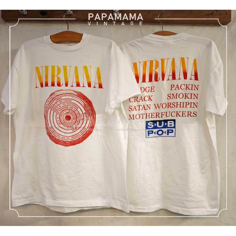 NIRVANA SUB POP เสื้อวินเทจ เสื้อทัวร์ วงร๊อค heavy vintage shirt