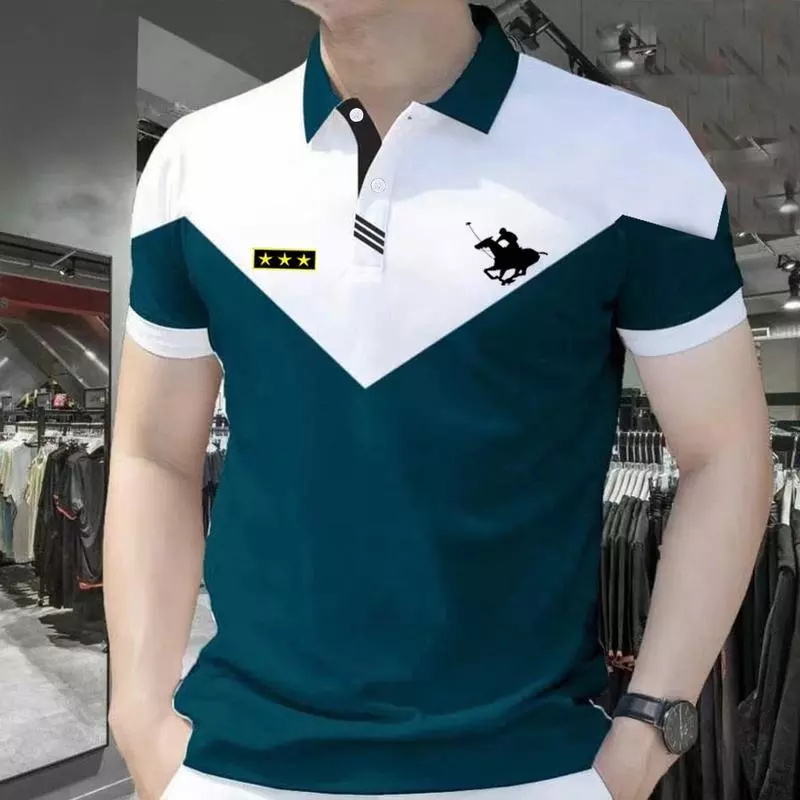 เสื้อโปโลสำหรับผู้ชาย ฤดูร้อน สไตล์เกาหลี ดีไซน์เรียบง่าย สไตล์ฟรีไซส์ แขนสั้น เหมาะสำหรับสวมใส่ในชีวิตประจำวัน แห้งไว และระบายอากาศได้ดี
