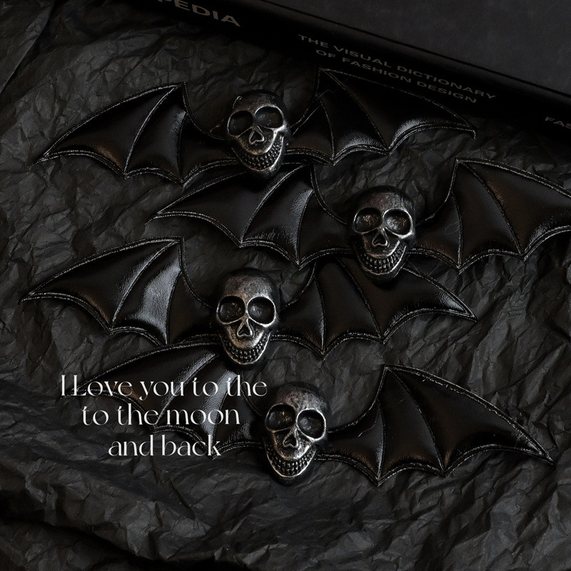 กิ๊บติดผม Skull Wings สไตล์ Dark Girl Gothic Lolita พังค์ เครื่องประดับโลหะ