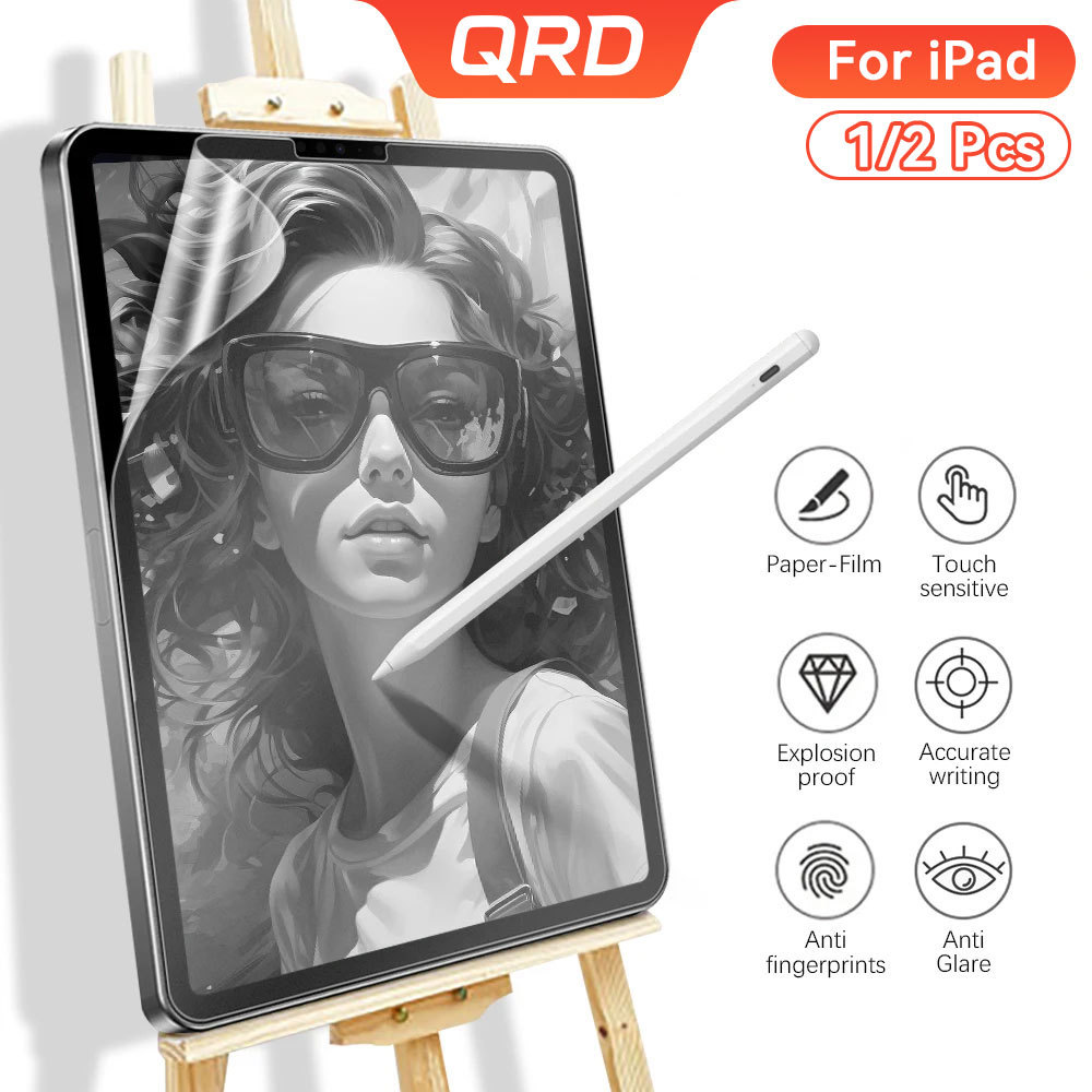 QRD กระดาษรู้สึกป้องกันหน้าจอสําหรับiPad A16 11th / 10th Gen air 11 M2 M3 5/6/7/8/9th mini 6 7