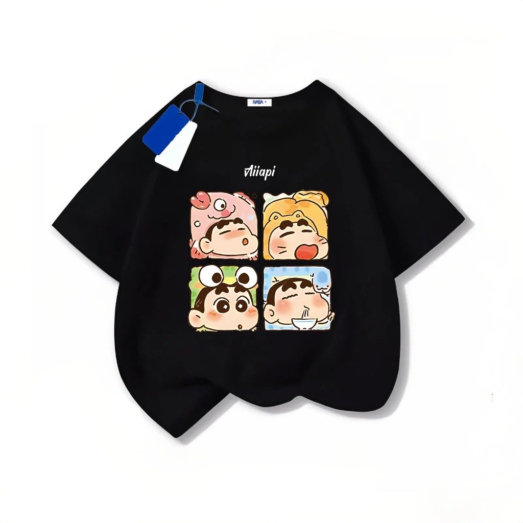 (จัดส่งตลอด 24 ชั่วโมง)ลายเครยอนชินจัง  เสื้อยืดแขนสั้นสำหรับเด็กสบายและนุ่ม   เสื้อยืดพิมพ์ลาย