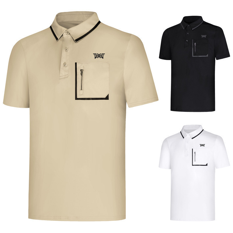 [PXG] Golf เสื้อยืดแขนสั้นผู้ชายฤดูร้อนสบายๆกีฬา Quick-Drying T24006J เสื้อโปโลระบายอากาศ Jersey 99G