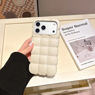 สีทึบ Cube เหมาะสําหรับ Apple 17Promax เคสโทรศัพท์ iPhone 16/15/14/13 Anti Drop Soft Case