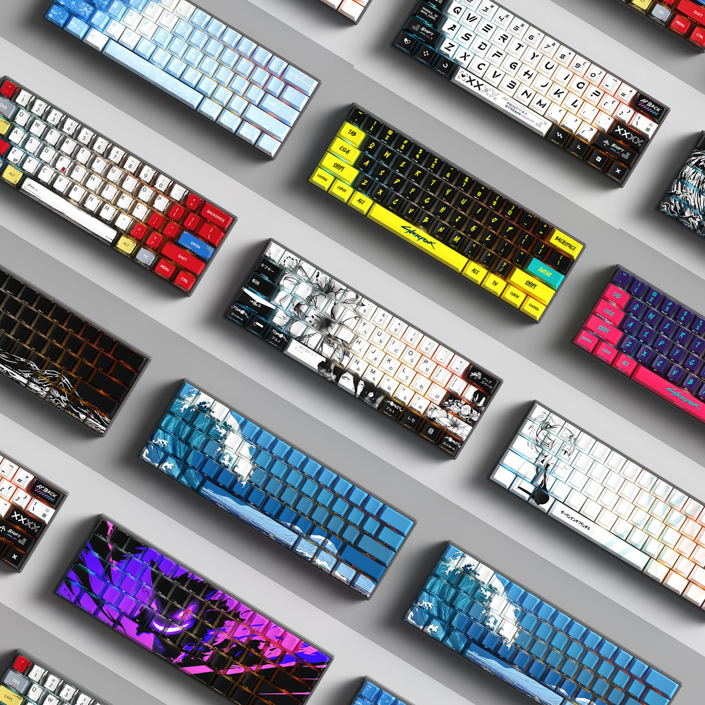 Reese โรงงานเดิมด้านข้างแกะสลักโปร่งแสง Keycap Sublimation PBT แป้นพิมพ์เครื่องกลที่ไม่ซ้ํากัน Adapt