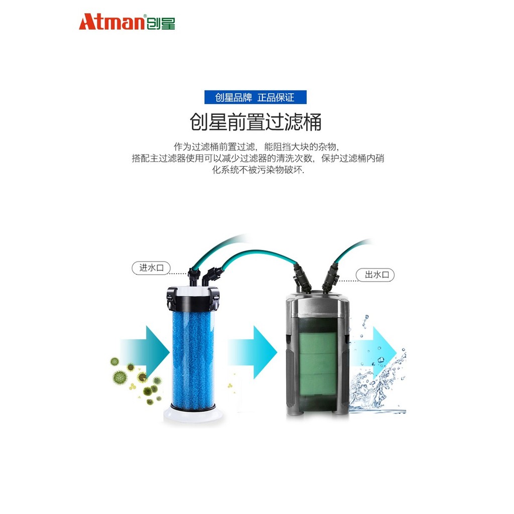 Chuangxing Pre-Filter Bucket QZ-30 ถังกรองภายนอกถังปลากรองน้ําเครื่องฟอกอากาศในครัวเรือนภายนอก Pre @