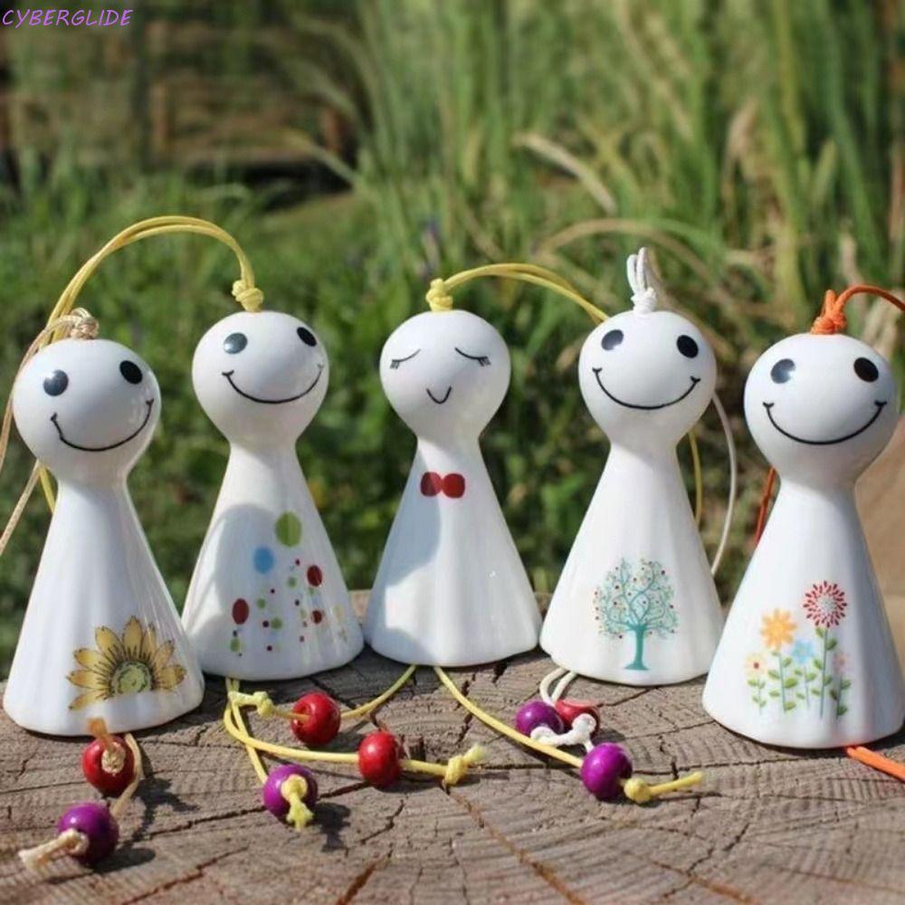 CYBERGLIDE Smile Doll Wind Chimes, Cute Handmade Sunny Dolls Wind Chimes, เครื่องประดับรถการ์ตูนโบรา