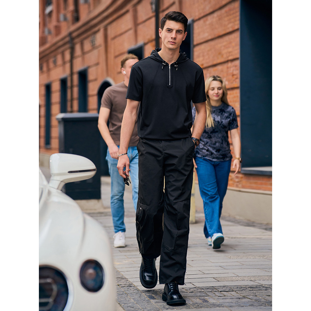 เสื้อแขนสั้น HOODED จาก SPORTS VITALITY แบบใหม่ สวมใส่สบาย ต้านริ้วรอย ในสไตล์ฤดูร้อน AT12068