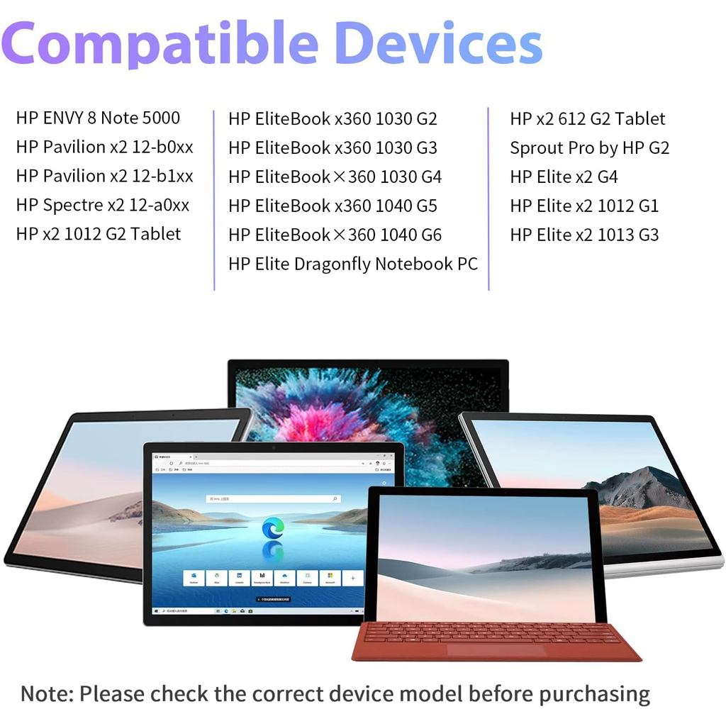 Slim Active Pen for HP EliteBook x360 G3/G4/G6/G7/G8/G9, Elite x2, ZBook Studio x360 G5, ProBook G1/