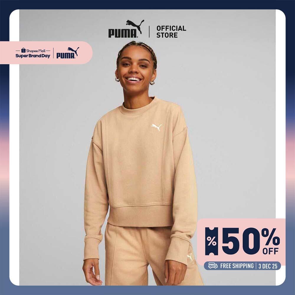 PUMA BASICS - เสื้อวอร์มคอกลมผู้หญิง HER สีเบจ - 67310989