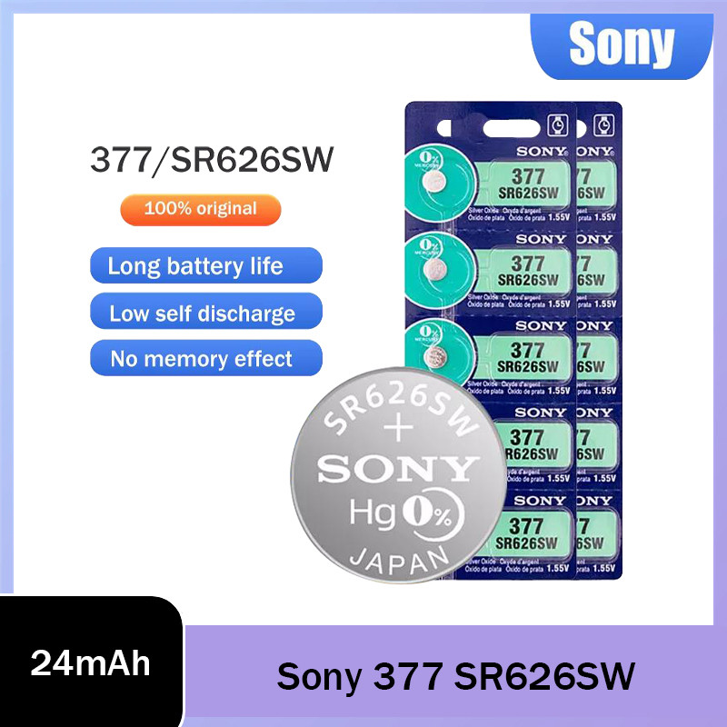 Sony 377 SR626SW SR626 377A AG4 LR66 1.55V แบตเตอรี่ซิลเวอร์ออกไซด์