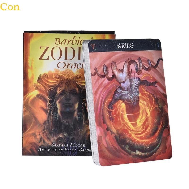 Con ri zodiac Tarot การ์ดเกมโหราศาสตร์ลึกลับภาษาอังกฤษ
