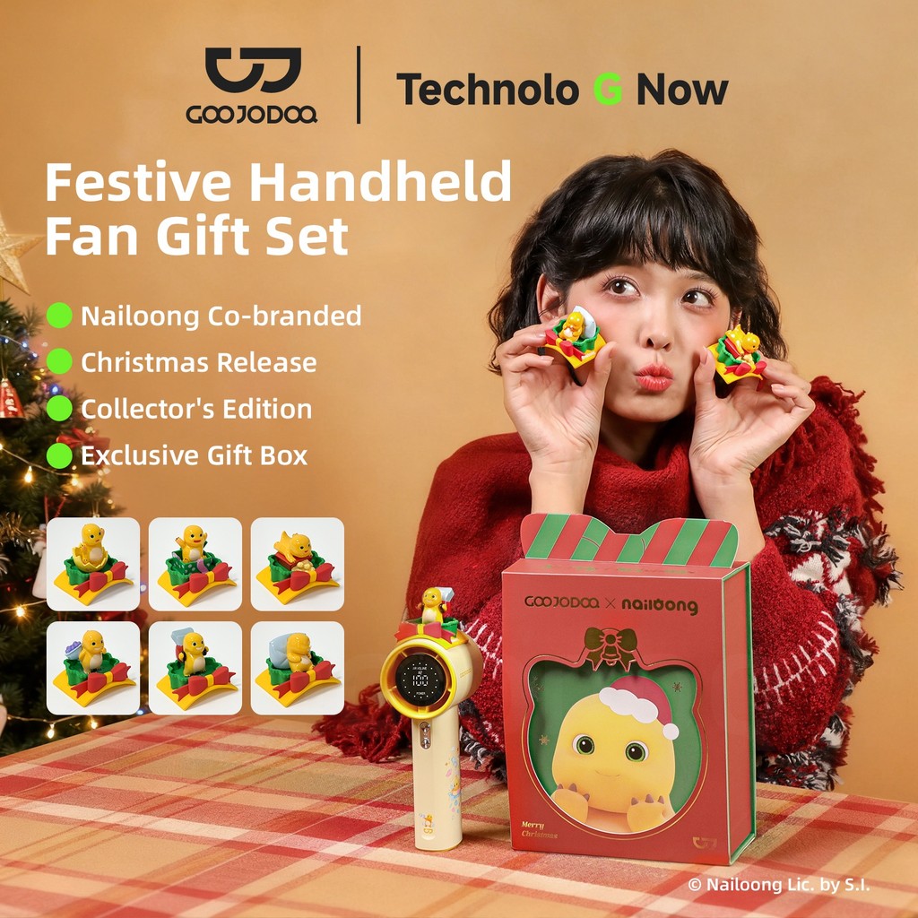 [GOOJODOQ × Nailoong] GFS001 Nailoong High-Speed ​​Turbine Fan with Two Nailoong Accessories Christmas Gift Box Set