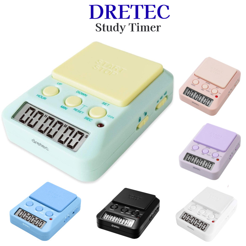 dretec Learning Timer - Silent Study Timer with Countdown Function and Motivational Settings