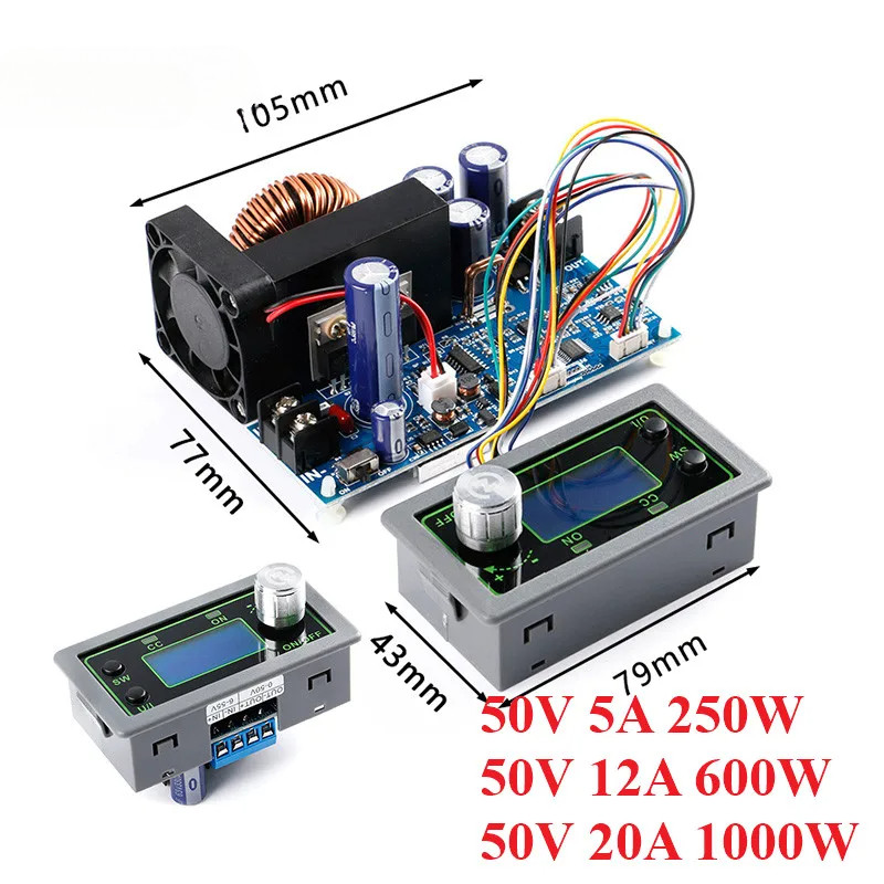 WZ5020L WZ5005L DC 50V5A 250W 50V12A 600W 50V20A 1000W แหล่งจ่ายไฟปรับ CNC Step-down แรงดันไฟฟ้าจอแส
