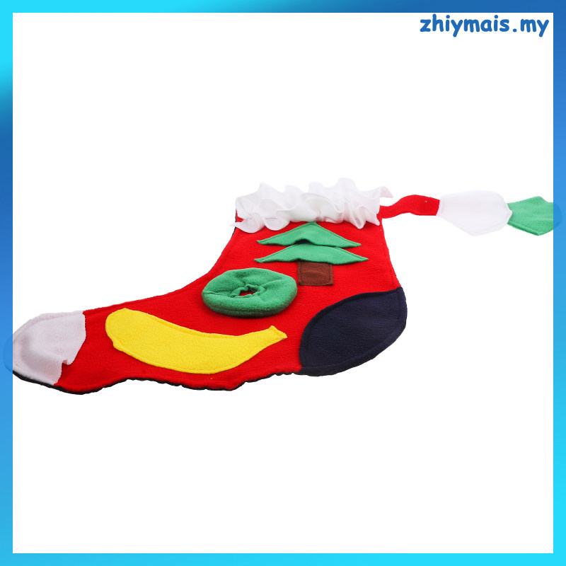 ถุงเท้าคริสต์มาสรูป Snuffle Mat Dog Sniffing Mat Puppy Snack Feeding Mat zhiymais