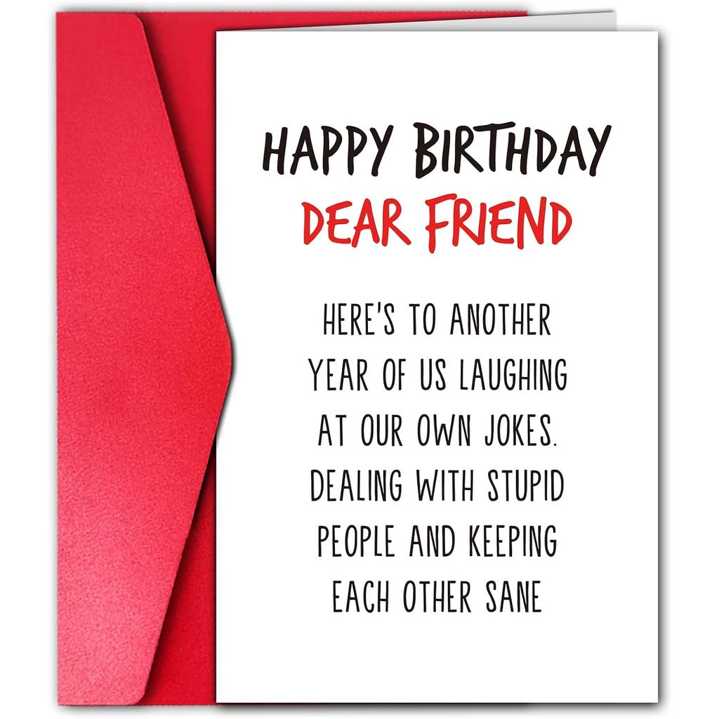 GYYsweetus Happy Birthday Card for Best Friend, Coworker Birthday Card, Funny Bday Gift for Classmat