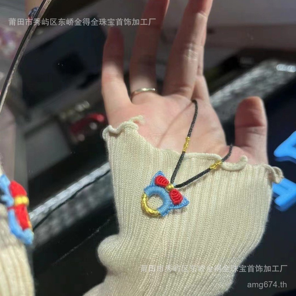 จี้สร้อยคอน้องคุโรmi แบบวงกลมโอนลูกปัด ทำจาก gold 999 ดีไซน์เก๋ จากซีรี่ย์ Pure Gold ของ Sanrio เหมา