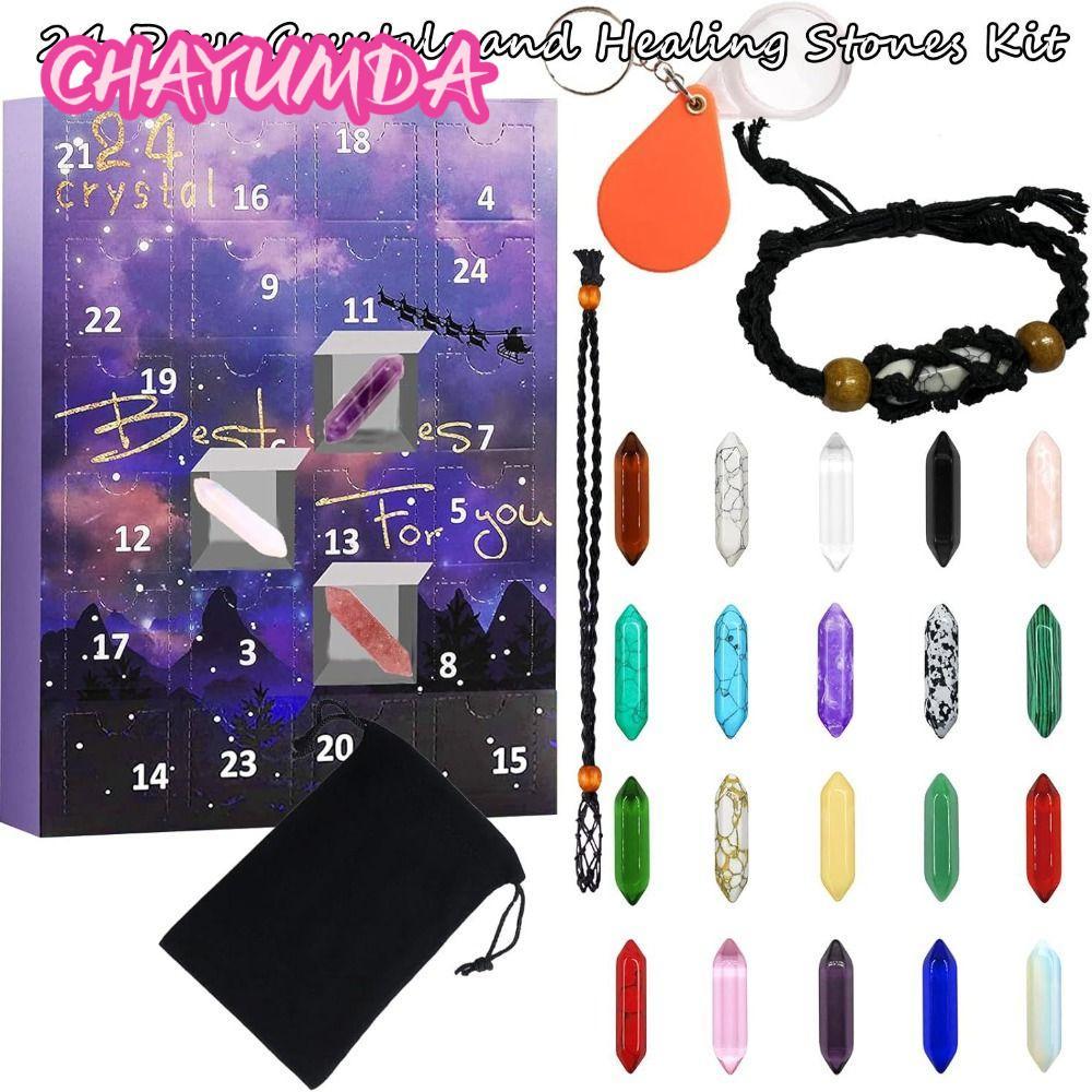 CHAYUMDA Crystals Advent Calendar, Stone Minerals Christmas Advent Calendar, Christmas Stone Collect