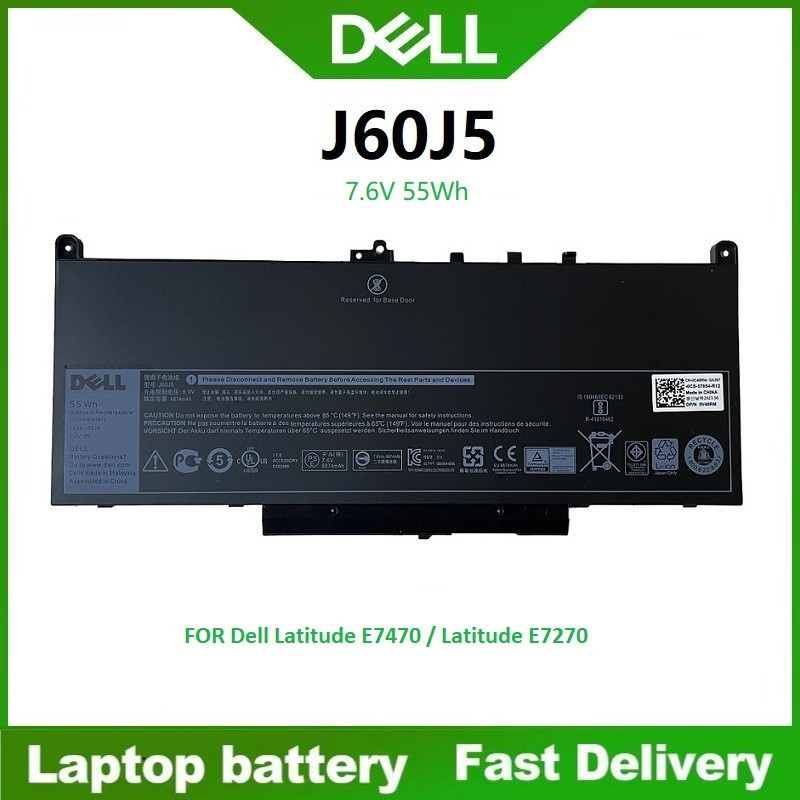 ☸Dell Battery รุ่น J60J5 แบตแท้ MC34Y 1W2Y2 242WD GG4FM R97YT Dell Latitude E7470 E7270
