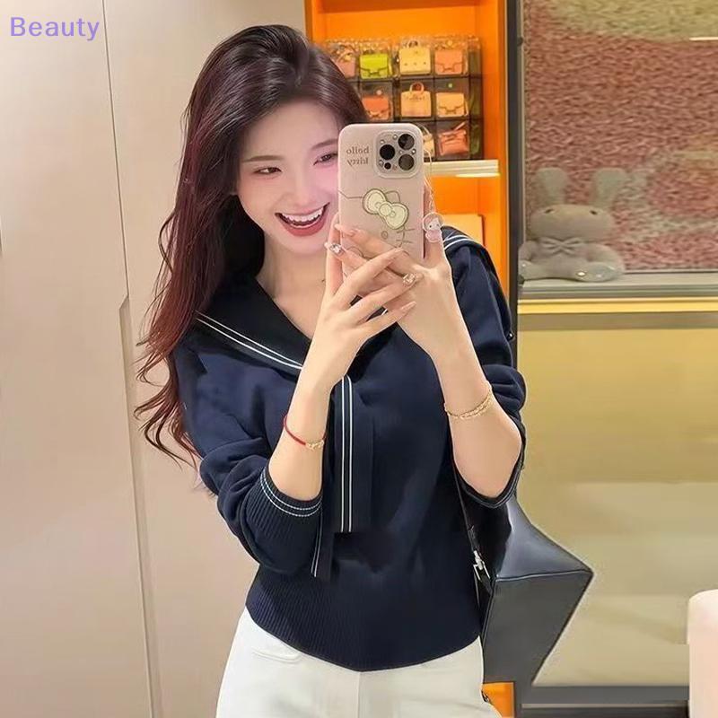 เสื้อคลุมแขนยาวสไตล์วิทยาลัยแบบทหารเรือ สำหรับผู้หญิง ออกแบบให้ใส่ได้สบายและคงความอบอุ่น