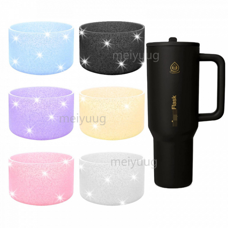 Glitter Bling ป้องกันซิลิโคนถ้วย Boot เหมาะสําหรับ Aqua & Cask Quench Collection 40oz ขวดน้ํา 14/18o