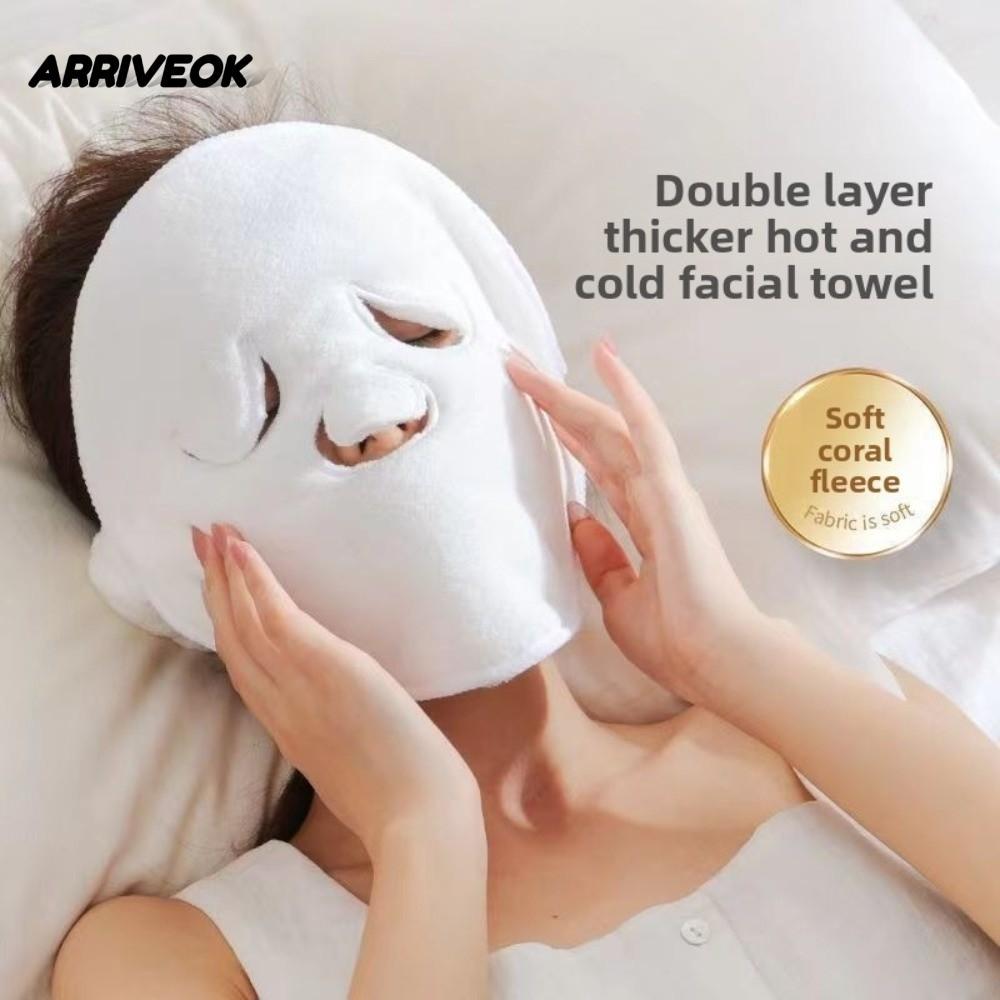 ARRIVEOK Face Towel , Hot and Cold Compressable Steam Face Towel, Hanging Ear Wet Compress Facial St