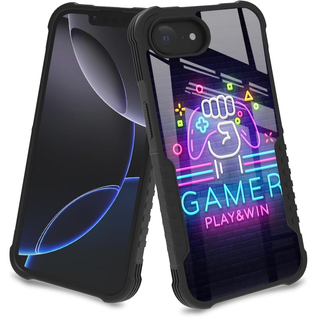 for iPhone 16e Case Game Win Design for Boys Kids Men, Gamer Play Easter [Shockproof Bumper] [Anti-S
