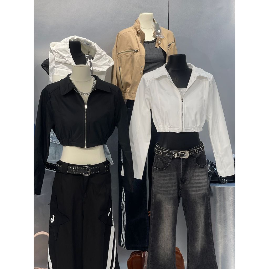 MC-LB CROP ZIPPER JACKET261011