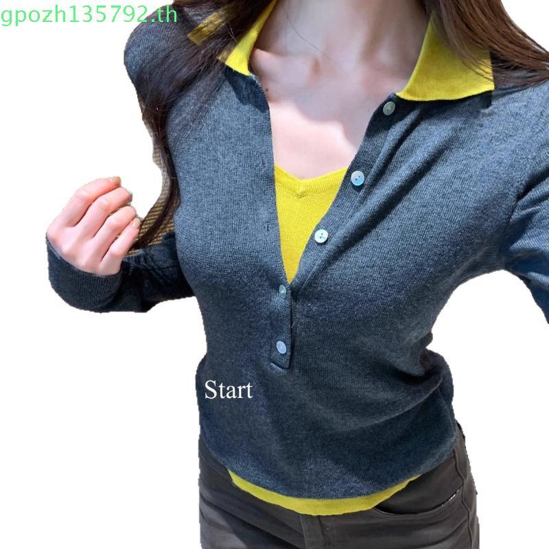 tshop เสื้อไหมพรม October 2 layer