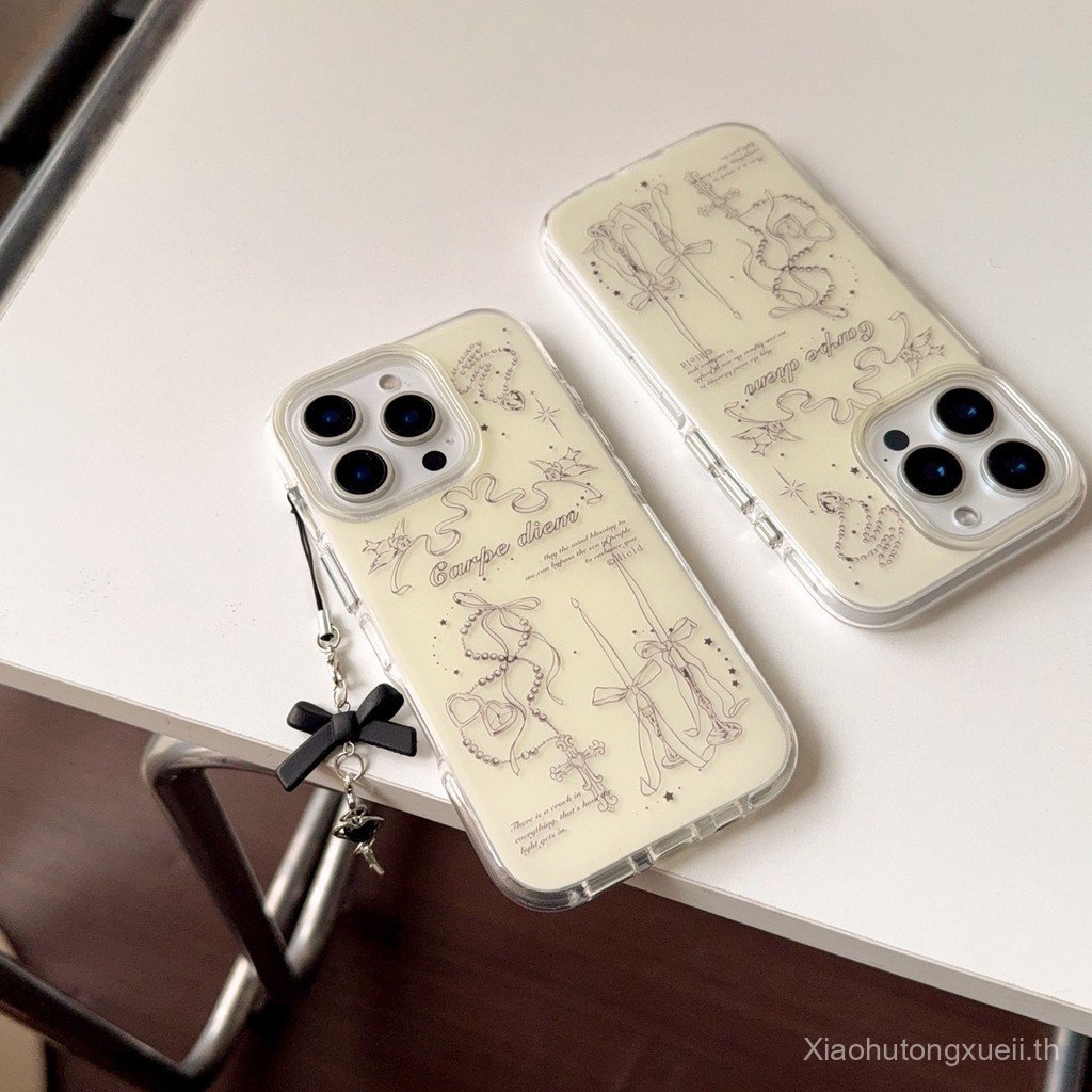 Retro Graffiti เทียนสร้อยคอหัวใจเหมาะสําหรับ iphone16proiphone15ProMax เคสโทรศัพท์สร้อยคอสไตล์ใหม่ 1