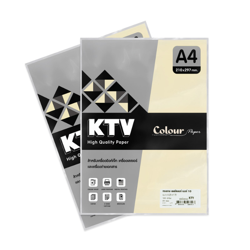 KTV กระดาษการ์ดสี K Colour 120แกรม A4 (100แผ่น) สีครีม