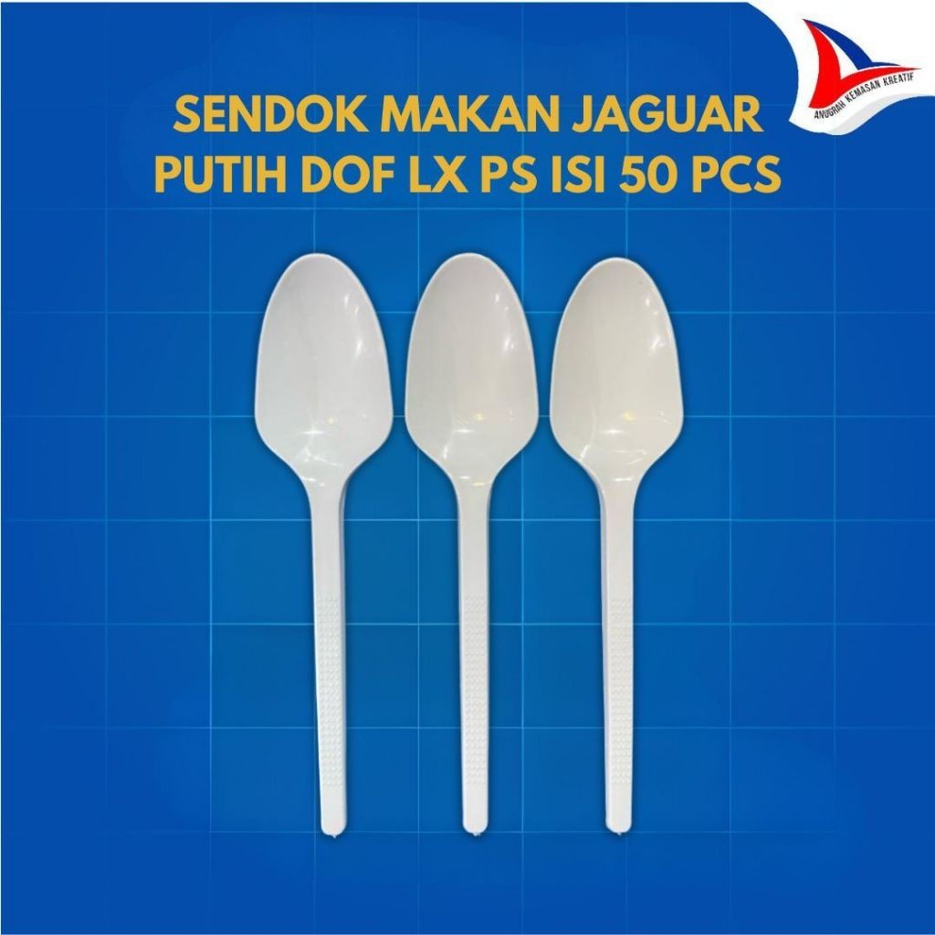 Jaguar White Dof Lx Ps ช้อนโต๊ะ / ช้อนพลาสติก จํานวน 50 ชิ้น