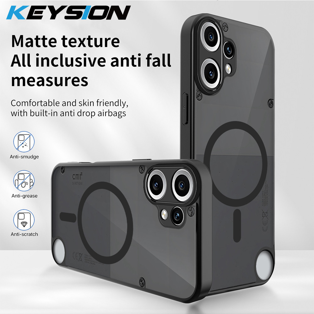 KEYSION เคสโทรศัพท์แม่เหล็กสําหรับ Nothing CMF โทรศัพท์ 2 Pro 1 ซิลิโคน + PC Matte โปร่งแสงกันกระแทกสําหรับ CMF โทรศัพท์ 1 2 Pro ราคาถูก Shopee Lazada