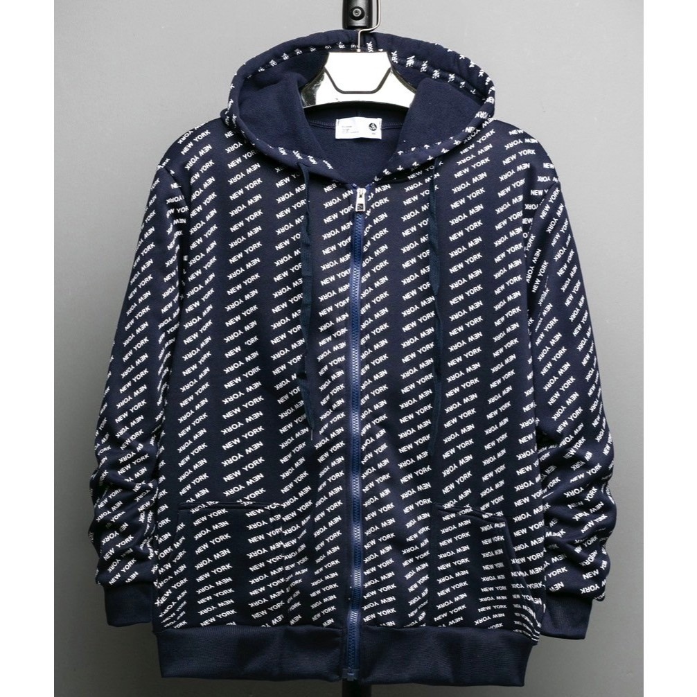NEWYORK * เสื้อคลุมแขนยาว สายสแตนเลส เสื้อกันหนาว มีฮู้ด เก็บเงินปลายทางได้.แบบชายหญิงใช้ร่วมกันได้