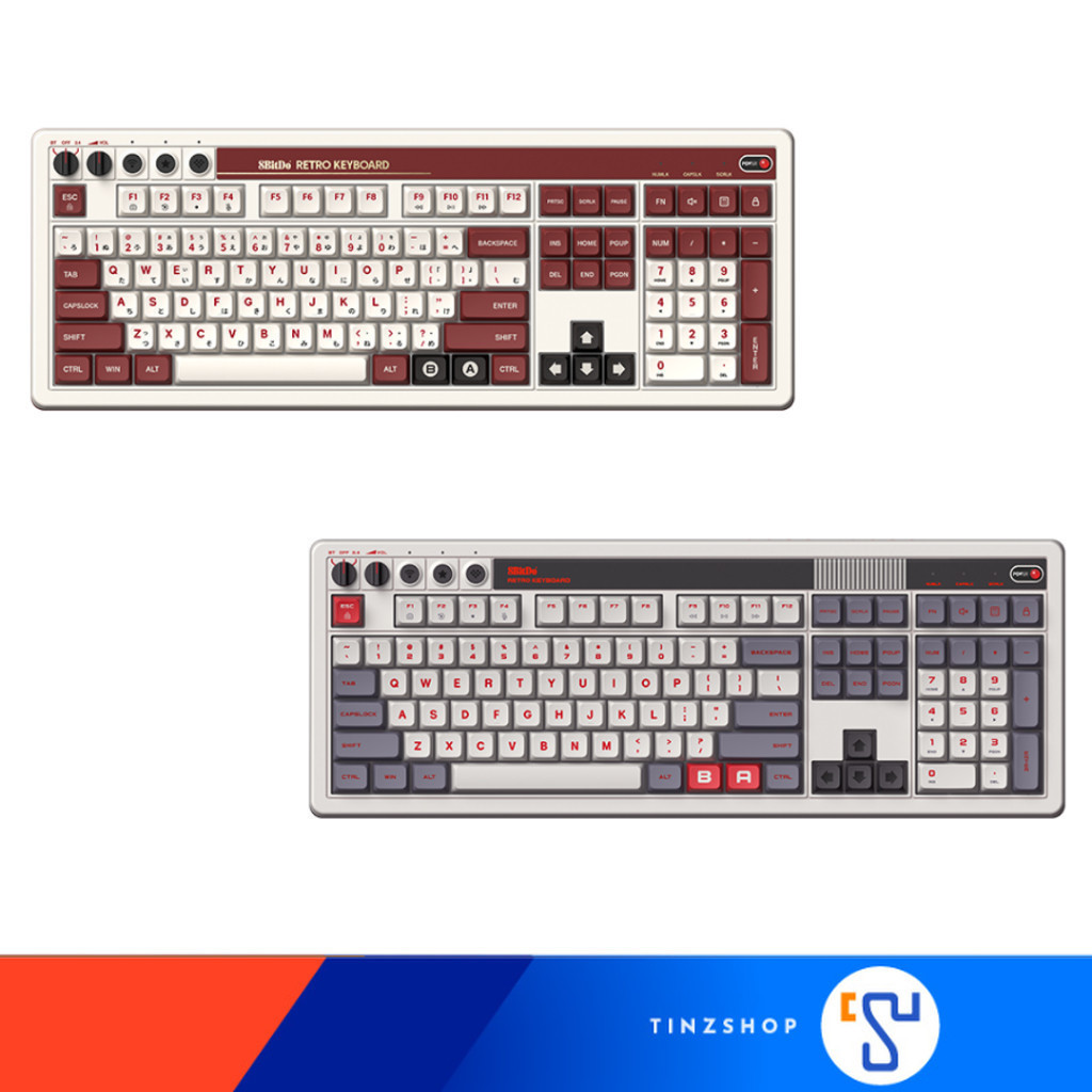 8BitDo Retro 108 Mechanical Keyboard 85HC คีย์บอร์ดเกมมิ่งแนวเรโทรสำหรับ Windows & Android 85HC01 , 