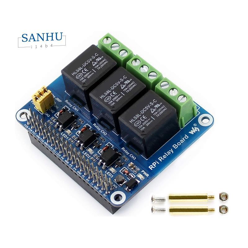 5V 3-Channel รีเลย์โมดูลบอร์ดขยาย Breakout Shield HAT Kit สําหรับ RPI Zero 2 W WH 2W 3