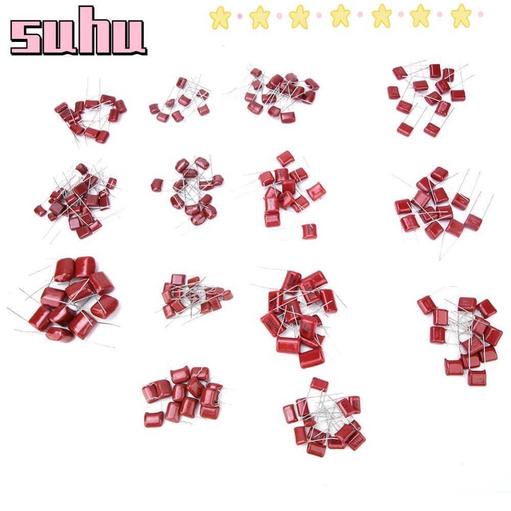 SUHUHD 180PCS Metallized Film Capacitor, 15 ค่า 10nf/0.01uf/400v-68nf/0.068uf/630v DC Capacitor,กล่อ
