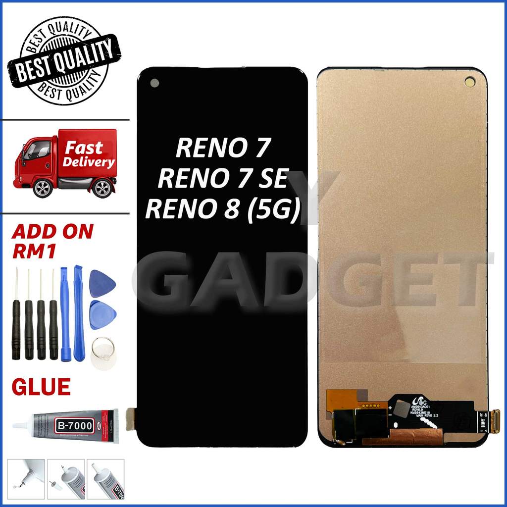 การระบุหน้าจอสัมผัส LCD เข้ากันได้กับ RENO 7 (4G) / 7SE 5G / 8 5G / REA 9 / REAM 9 / REA 9 PRO PLUS 