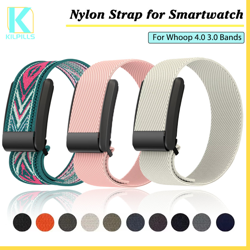 สายไนลอนกีฬาสร้อยข้อมือนาฬิกายืดหยุ่น for Smartwatch Whoop 4.0 3.0 Bands สายพานเปลี่ยน