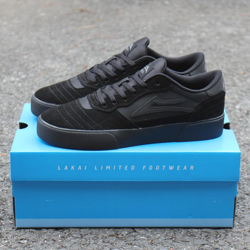 LAKAI LAKAI Professional สีดํา Suede รองเท้าสเก็ตบอร์ดผู้ชาย Low-Top Lace-Up ทนต่อการสึกหรอสบาย sk8 