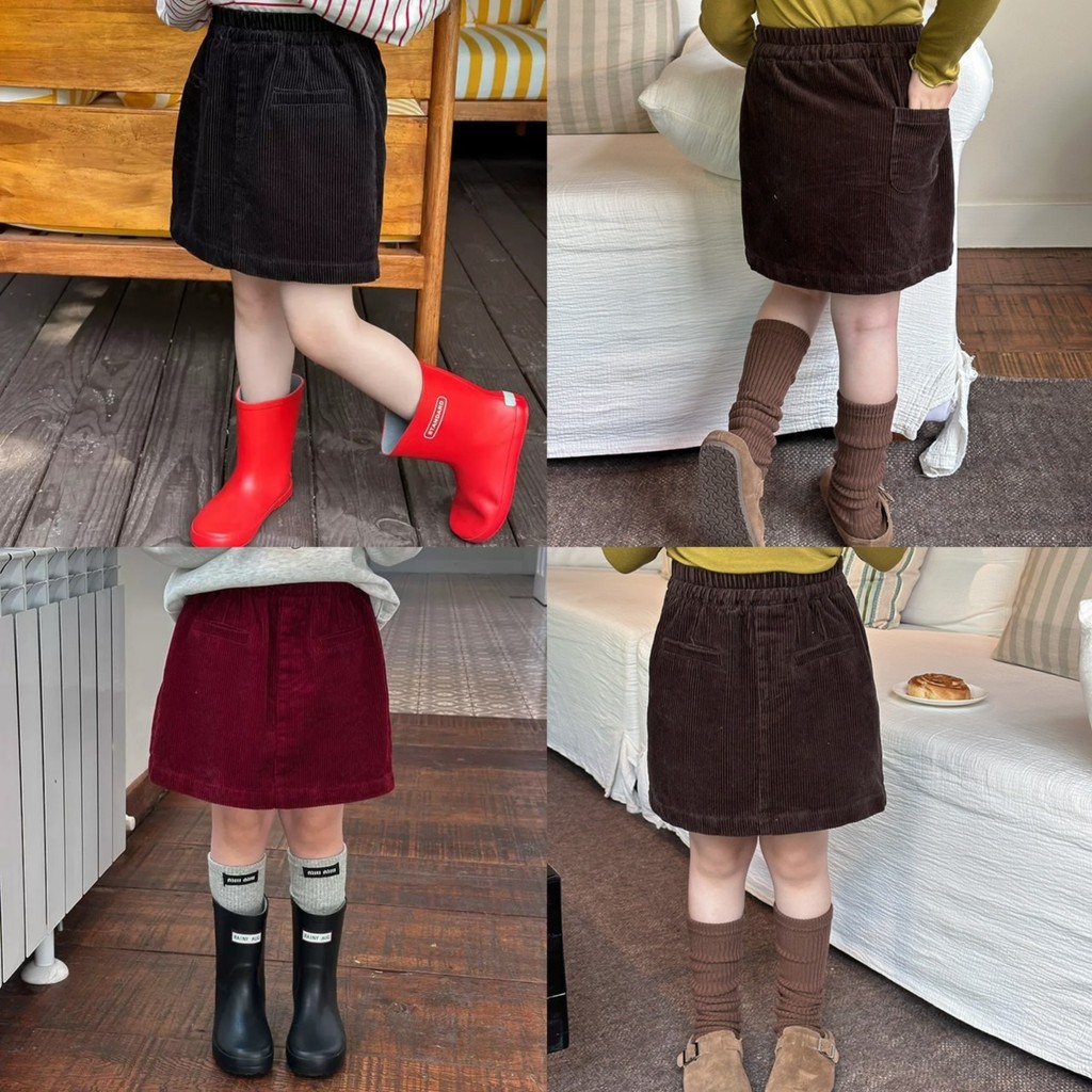 PRETTY BABY กระโปรงเด็ก กระโปรงผ้ากำมะหยี่ มีซับใน (1917)